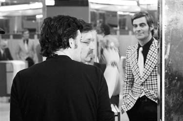 Michael Ballhaus, Rainer Werner Fassbinder, Karl Heinz Vosgerau (v.l.n.r.) (Dreharbeiten) Welt am Draht