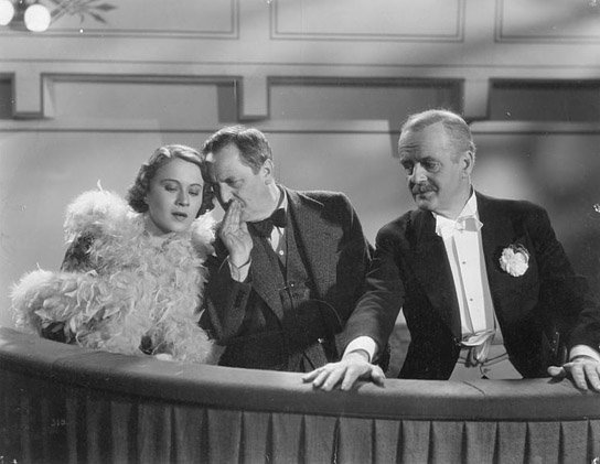 Gusti Huber, Hans Moser, Heinz Salfner (v.l.n.r.) in "Der Mann, von dem man spricht" (1936/37) "Der Mann, von dem man spricht", Quelle: DIF/Kineos Sammlung