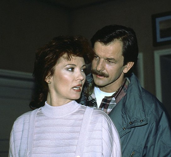 Iris Berben, Bernd Stephan in "Tagebuch für einen Mörder" (1988) Tagebuch für einen Mörder, Quelle: © ZDF, Dr. Harald Müller