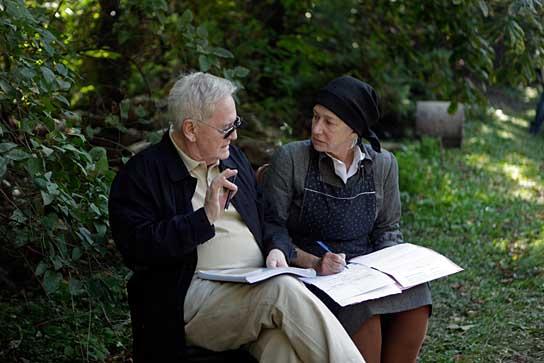 István Szabó, Helen Mirren bei den Dreharbeiten Hinter der Tür