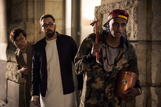 Fahri Yardim, Sido, Tedros Teclebrhan (v.l.n.r.) in "Halbe Brüder" (2014/15) Halbe Brüder
