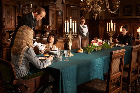 Isabelle Ottmann, Peter Lohmeyer, Anuk Steffen, Jella Haase, Katharina Schüttler (v.l.n.r.) in "Heidi" (2014/15) "Heidi", © Studiocanal GmbH, Walter Wehner