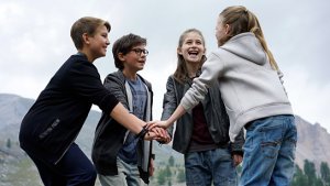 Luke Matt Röntgen, Ruben Storck, Marleen Quentin, Emilia Flint (v.l.n.r.) in "Die Pfefferkörner und der Fluch des schwarzen Königs" (2016/17) "Die Pfefferkörner und der Fluch.." , © Letterbox Filmproduktion, Martin Rattini