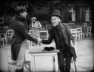 Paul Wegener, Lyda Salmonova, John Gottowt (v.l.n.r.) in "Der Student von Prag" (1913) Der Student von Prag, Quelle: FMM
