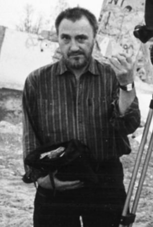 Jürgen Böttcher bei den Dreharbeiten zu "Die Mauer" (1989/90) Jürgen Böttcher, Quelle: Cinegraph, © DEFA-Stiftung, Michael Loewenberg
