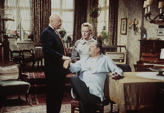 Hubert von Meyerinck, Gerty Godden, Paul Dahlke (v.l.n.r.) in "Heute blau und morgen blau" (1957) Heute blau und morgen blau