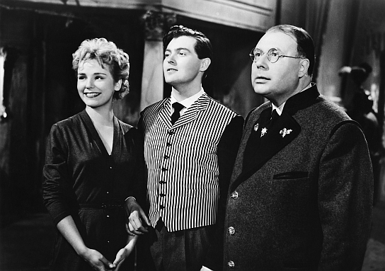 Susanne Cramer, Siegfried Breuer jr., Heinz Erhardt (v.l.n.r.) in "Die gestohlene Hose" (1956) Die gestohlene Hose