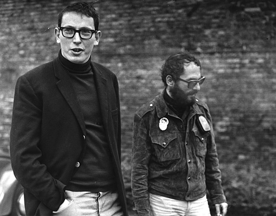 Ulrich Schamoni, Gérard Vandenberg (v.l.n.r.) bei den Dreharbeiten zu "Es" (1965/66) Es