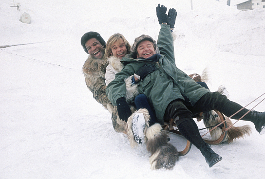 Drei Männer im Schnee