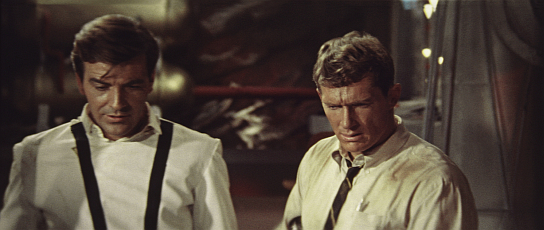 Tony Kendall, Brad Harris (v.l.n.r.) in "Kommissar X: Jagd auf Unbekannt" (1965/66) Kommissar X: Jagd auf Unbekannt