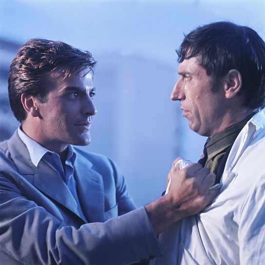 Tony Kendall, Herbert Fux (v.l.n.r.) in "Kommissar X: Drei grüne Hunde" (1966/67) Kommissar X: Drei grüne Hunde