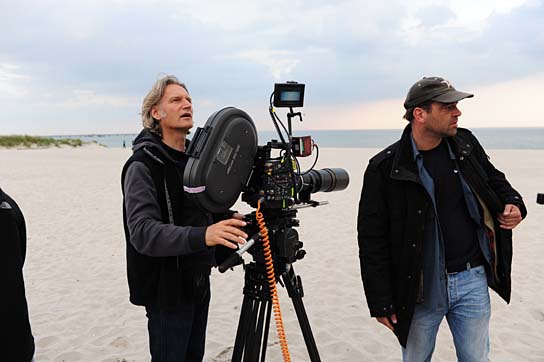 Martin Langer, Marc Rothemund (v.l.n.r.) bei den Dreharbeiten zu "Heute bin ich blond" (2012/13) Heute bin ich blond