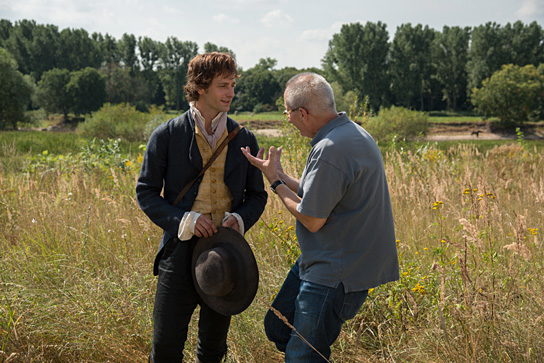 Florian Stetter, Dominik Graf (v.l.n.r.) bei den Dreharbeiten zu "Die geliebten Schwestern" (2012-14) Die geliebten Schwestern, Quelle: Senator Film, DIF, © Senator Film