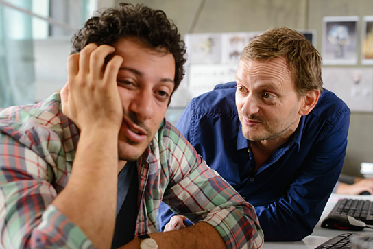 Fahri Ögün Yardim, Milan Peschel (v.l.n.r.) in "Irre sind männlich" (2013/14) Irre sind männlich, © 2014 Constantin Film Verleih GmbH, Stefan Erhard