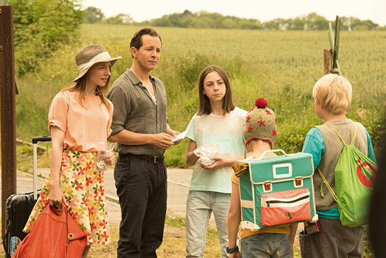 Katharina Schüttler, Trystan Pütter, Tristan Göbel, Juri Winkler, Anton Petzold (v.l.n.r.) in "Rico, Oskar und der Diebstahlstein" (2015/16) Rico, Oskar und der Diebstahlstein, © 2016 Twentieth Century Fox