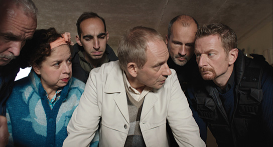 Franziska Traub, Michael Lott, Michael Kessler (vorne, v.l.n.r) in "Schmidts Katze" (2014/15) Schmidts Katze, © MFA+ FilmDistribution e.K.