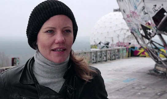 Sarah Harrison (Berlin) in "Free Speech Fear Free" (2011-16) "Free Speech Fear Free", © Niels Ladefoged, fear free films