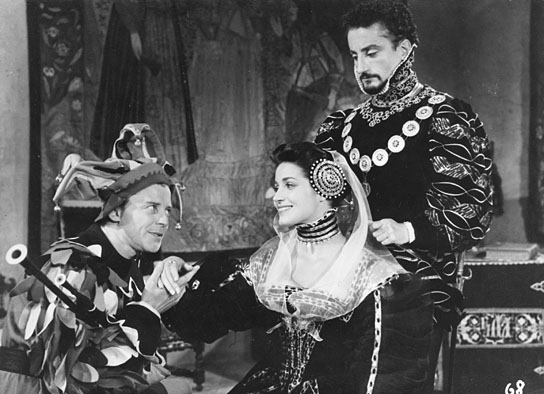 Gérard Philipe, Françoise Fabian, Jean Vilar (v.l.n.r.) in "Die Abenteuer des Till Ulenspiegel" (1957) "Die Abenteuer des Till Ulenspiegel"