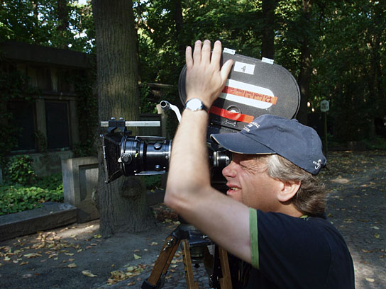 Michael Blume bei den Dreharbeiten zu "Heiligendamm" (2009); Quelle: Michael Blume, © Micha-Blume-Filmproduktion