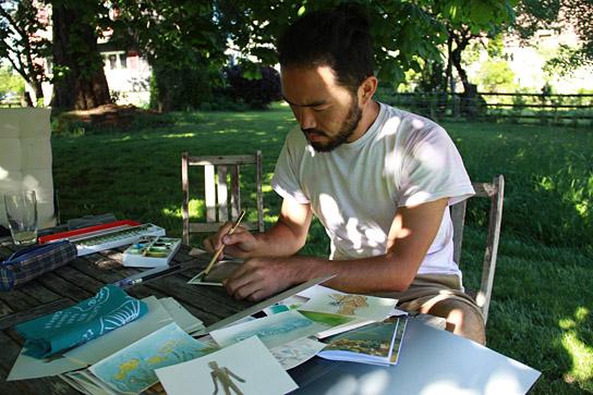 Igor Shin Moromisato beim Zeichnen der Animationen für "Der Krieg in mir" (2019) Igor Shin Moromisato beim Zeichnen der Animationen für "Der Krieg in mir" (2019); Quelle: Filmdisposition Wessel, DFF, © Heinzelfilm GmbH, Foto: Sebastian Heinzel