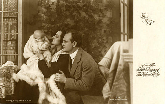 Fern Andra, Josef Peterhans (v.l.n.r.) in "Um Krone und Peitsche" (1918); Quelle: DFF