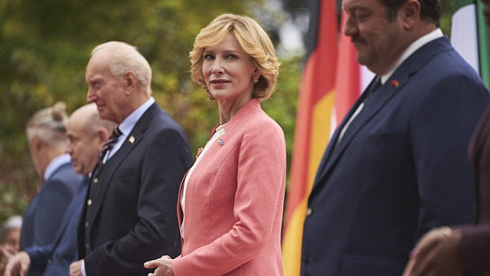 Roy Dupuis, Rolando Ravello, Charles Dance, Cate Blanchett, Denis Ménochet (v.l.n.r.) in "Tanz der Titanen" (2024)