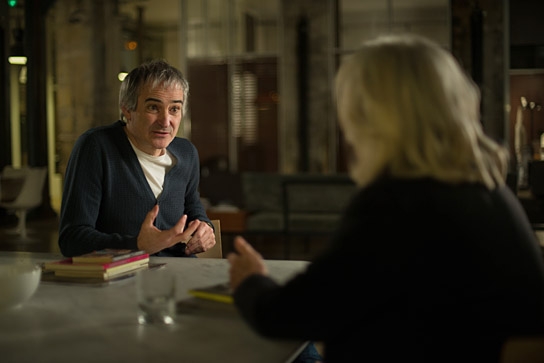 Olivier Assayas, Margarethe von Trotta in "Auf der Suche nach Ingmar Bergman" (2018) "Auf der Suche nach Ingmar Bergman", Quelle: Weltkino Filmverleih, DIF, © Börres Weiffenbach