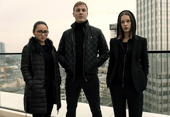 Mai Duong Kieu, Albrecht Schuch, Paula Beer (v.l.n.r.) in "Bad Banks" (2018)