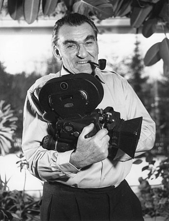 Eugen Schuhmacher bei den Dreharbeiten zu "Die letzten Paradiese" (1961); Quelle: DFF