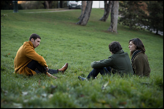 Tom Mercier, Quentin Dolmaire, Louise Chevillotte (v.l.n.r.) in "Synonyms" (2019); Quelle: Grandfilm, DFF, © Guy Ferrandis, SBS Films
