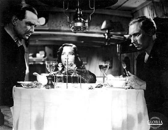 Gustav Knuth, Hannelore Schroth, Carl Raddatz (v.l.n.r.) in "Unter den Brücken" (1945); Quelle: DFF