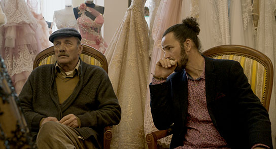 Mohammed Bakri, Saleh Bakri (v.l.n.r.) in "Wajib" (2017); Quelle: Mec Film, DFF, © Mec Film