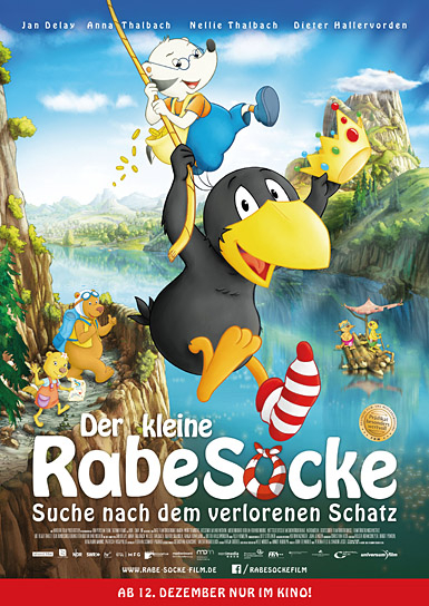 Filmplakat von "Der kleine Rabe Socke - Suche nach dem verlorenen Schatz" (2019); Quelle: Universum Film, DFF