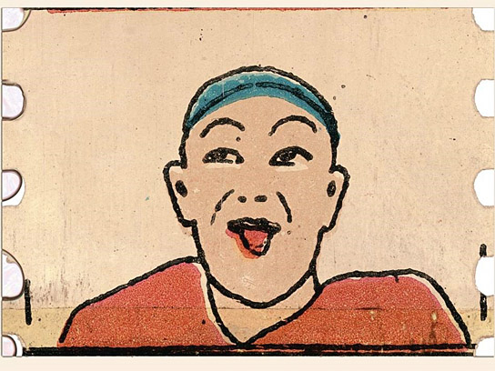 Züngelnder Kopf ("Litho Films - Chromolithographische Loops")