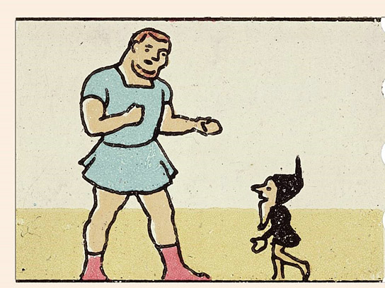 Zwerg und Riese ("Litho Films - Chromolithographische Loops")