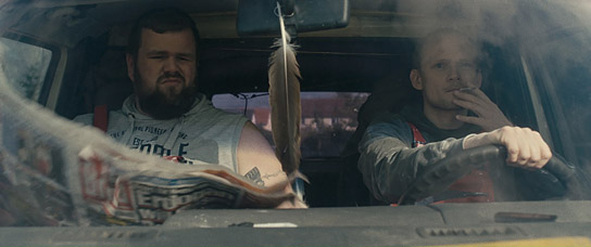 Jan 'Monchi' Gorkow, Bernhard Conrad (v.l.n.r.) in "Kahlschlag" (2018); Quelle: UCM.ONE, DFF