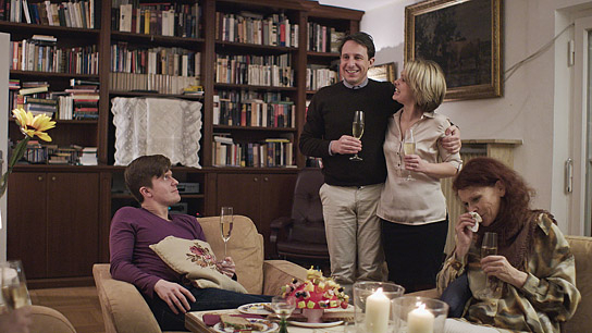 Michael Ransburg, Andy Herzog, Stefanie Achatz, Elisabeth Rass (v.l.n.r.) in "Wir drehen keinen Film" (2018); Quelle: Der Filmverleih, DFF, © Ulla Geiger