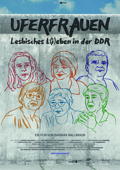 Filmplakat von "Uferfrauen - Lesbisches L(i)eben in der DDR" (2019);  Quelle: déjà-vu film, DFF, déjà-vu film