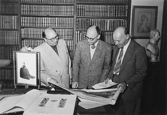 Max Jaap (links) bei den Dreharbeiten zu "Ludwig van Beethoven" (1954); Quelle: DFF