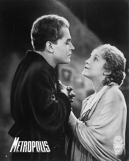 Gustav Fröhlich, Brigitte Helm (v.l.n.r.) in "Metropolis" (1926); Quelle: Murnau-Stiftung, DFF, © Horst von Harbou - Deutsche Kinemathek