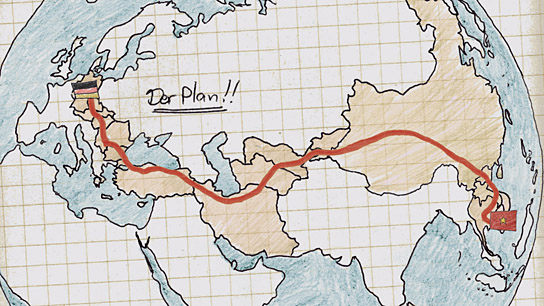 "Verplant - Wie zwei Typen versuchen, mit dem Rad nach Vietnam zu fahren" (2020); Quelle: Interactive Bread, DFF, © Interactive Bread
