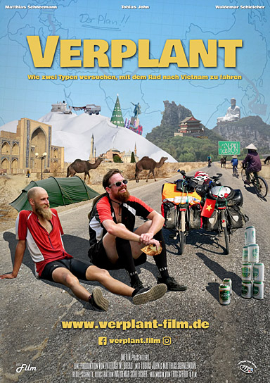 Filmplakat von "Verplant - Wie zwei Typen versuchen, mit dem Rad nach Vietnam zu fahren" (2020); Quelle: Interactive Bread, DFF, © Interactive Bread