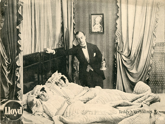 Paul Heidemann (rechts) in "Die beiden Schwestern" (1914); Quelle: DFF