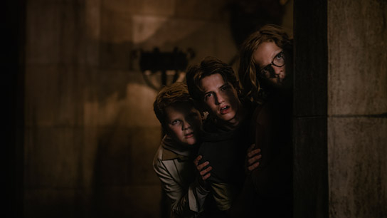Julius Weckauf, Nevio Wendt, Levi Brandl (v.l.n.r.) in "Die drei ??? - Erbe des Drachen" (2022)