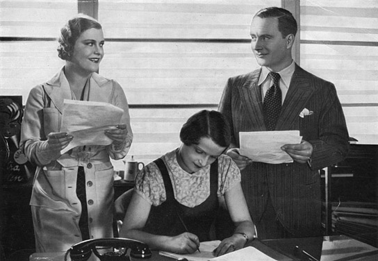 Renate Müller (links), Hermann Thimig (rechts) in "Die Privatsekretärin" (1931)