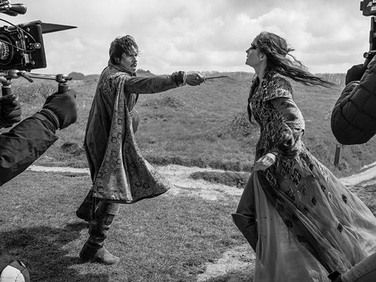 François Civil, Eva Green (v.l.n.r.) bei den Dreharbeiten zu "Die drei Musketiere - D'Artagnan" (2023)
