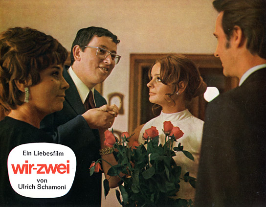 Corny Collins, Ulrich Schamoni, Sabine Sinjen, Christoph Bantzer (v.l.n.r.) in "Wir - zwei" (1970)