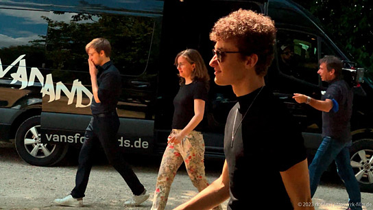 Niklas Roever, Mareike Wiening, Jakob Bänsch, Reinhard Kungel (v.l.n.r.) in "Jazzfieber - The Story of German Jazz" (2023)