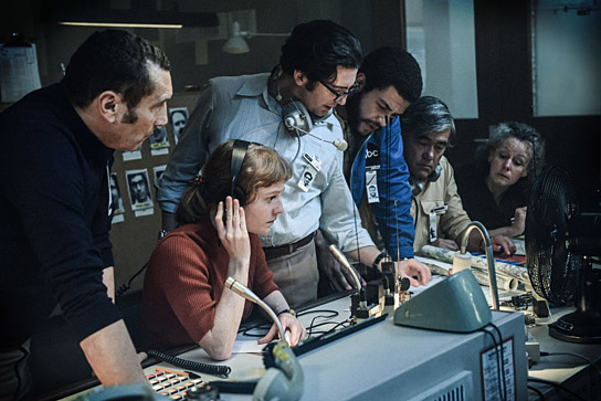 Zinedine Soualem, Leonie Benesch, John Magaro, Marcus Rutherford (1.-4.v.l.) in "September 5" (2024)