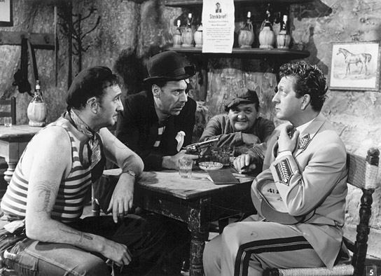 Hans Stiebner, Rudolf Platte, Raoul Retzer, Gunther Philipp (v.l.n.r.) in "Die süßesten Früchte" (1954)
